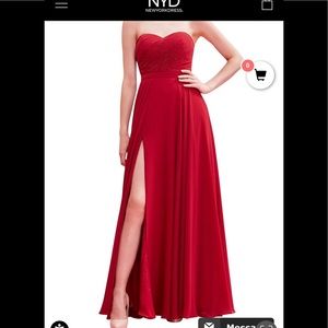 Jadore strapless dark red dress.   Fits small